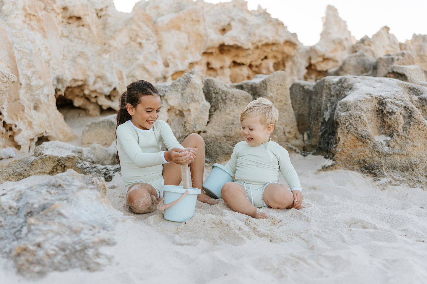 Boys mint green two piece swimwear